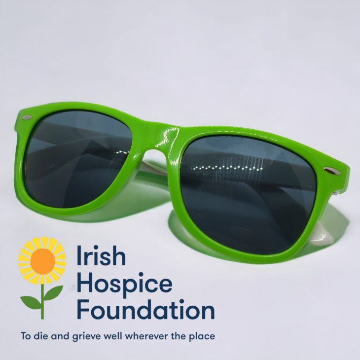 Limited edition green sunglasses, part of Irish Hospice Foundation's Fundraiser Welcome Pack for the VHI Women's Mini Marathon.