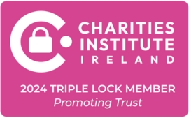 A badge from Charities Institute Ireland awarded to Irish Hospice Foundation for being a 2024 Triple Lock Member.