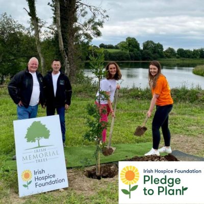 Pledge to Plant Tree planting by lake